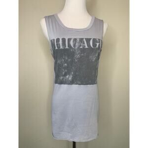 Project Social T Chicago Graphic Muscle T Shirt Blue Black Sz XS